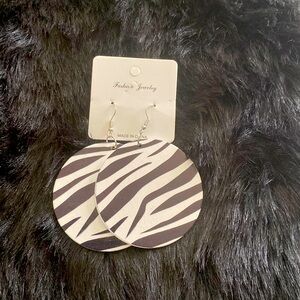 Medium sized zebra print earrings